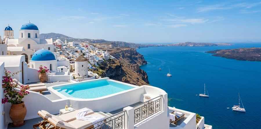 2. Santorini, Greece – Cliffside Luxury & Sunset Views