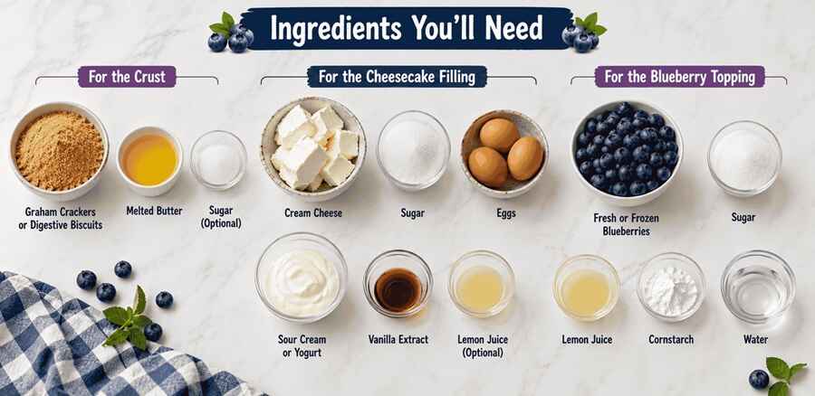 Ingredients You'll Need (Blueberry Cheesecake)