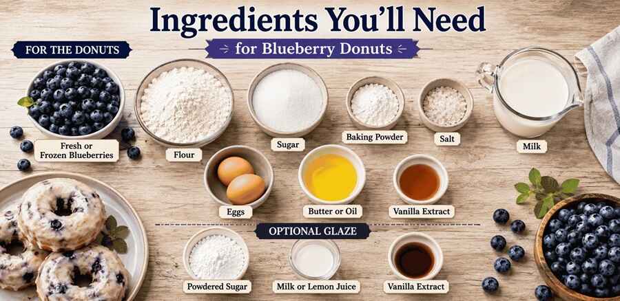 Ingredients You'll Need (Blueberry Donuts) j