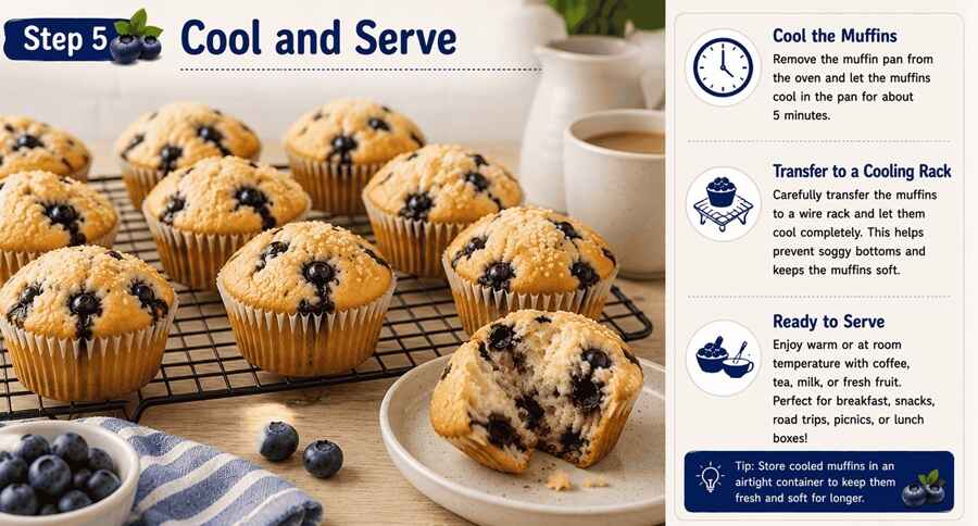 Step 5-Cool and Serve(Blueberry Muffins) j